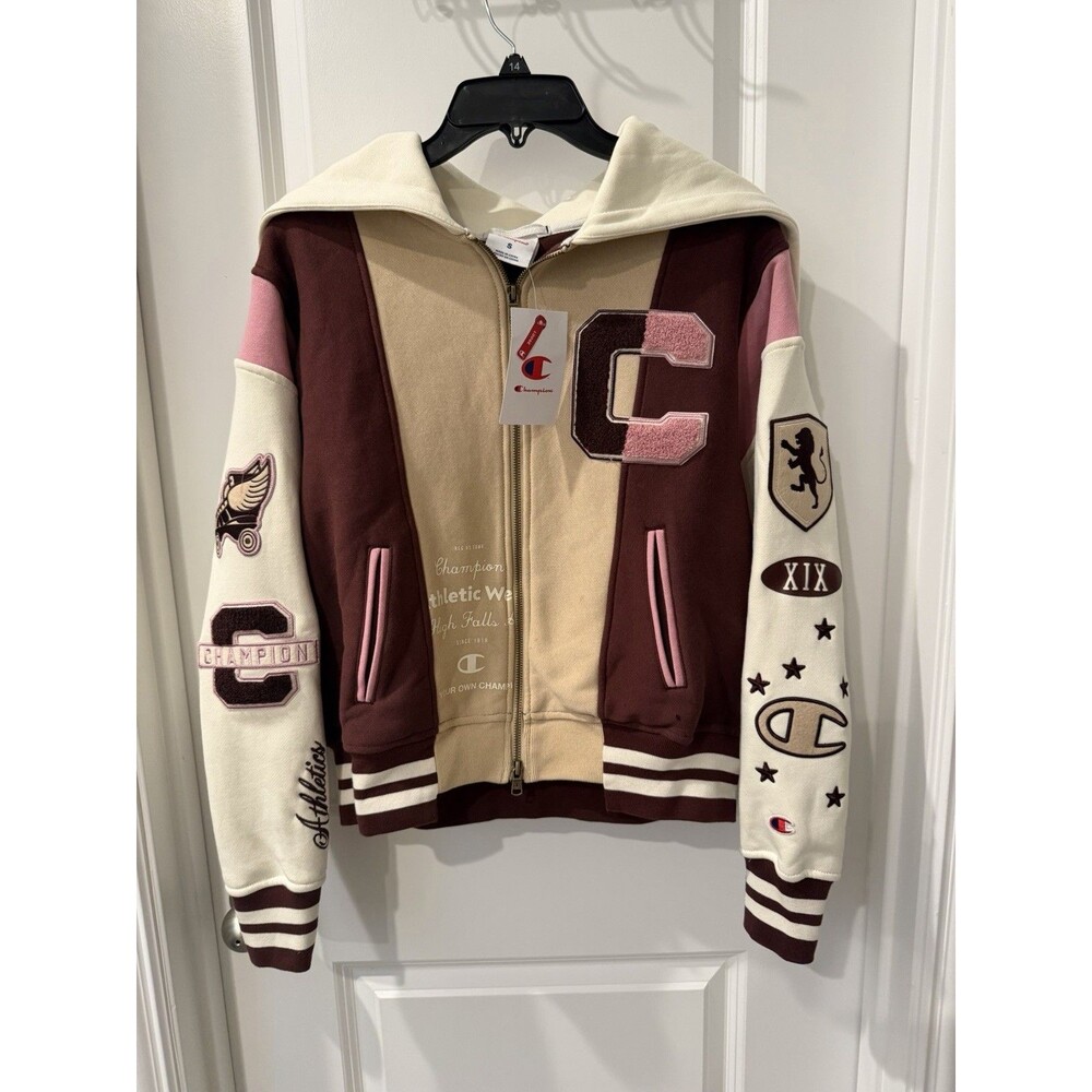 Champion Women's Fleece Full Zip Hoodie - Maroon Small RARE NEW